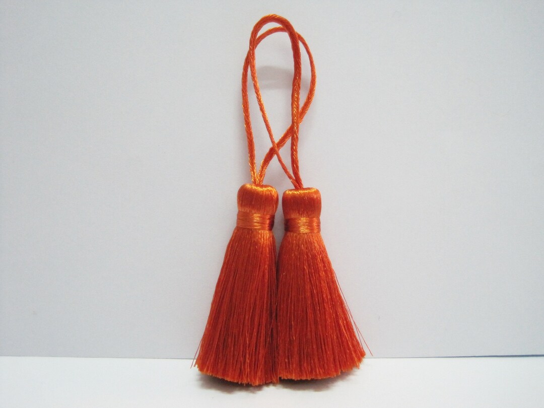 10 Pcs Tangerine SP47 Short Tassel, Wholesale Tassels, Silk Tassel