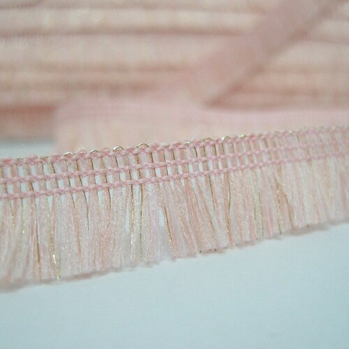 5 Yards Soft Pink Mini Tassel Trim With Gold Metallic Pink Etsy