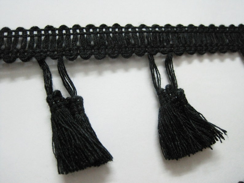5 yards 4 cm Tassel Fringe Black tassel trim black tassel Etsy