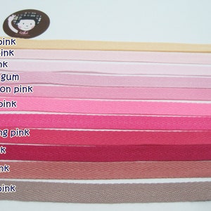 5 yards 3/8" Pink Herringbone Tape, Pink Twill Tape Pink Cotton Tape, Cotton Ribbon, Cotton Twill Tape, Wholesale Ribbon,twill tape for mask