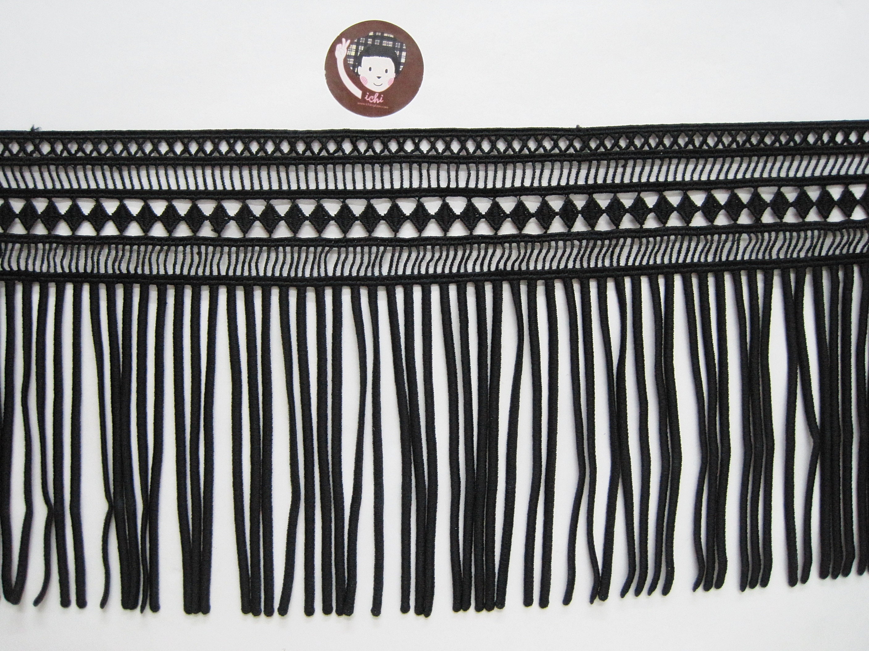 1 Yard 71/2 Black Cotton Tassel Trim Black Trim Etsy