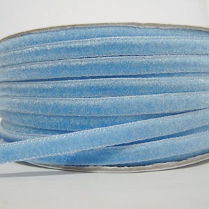 Fita de veludo azul claro de 5 jardas 1/4 ", fita azul, lote de fita, fita de atacado, acabamento de veludo azul, fita de veludo azul, acabamento azul, azul marinho