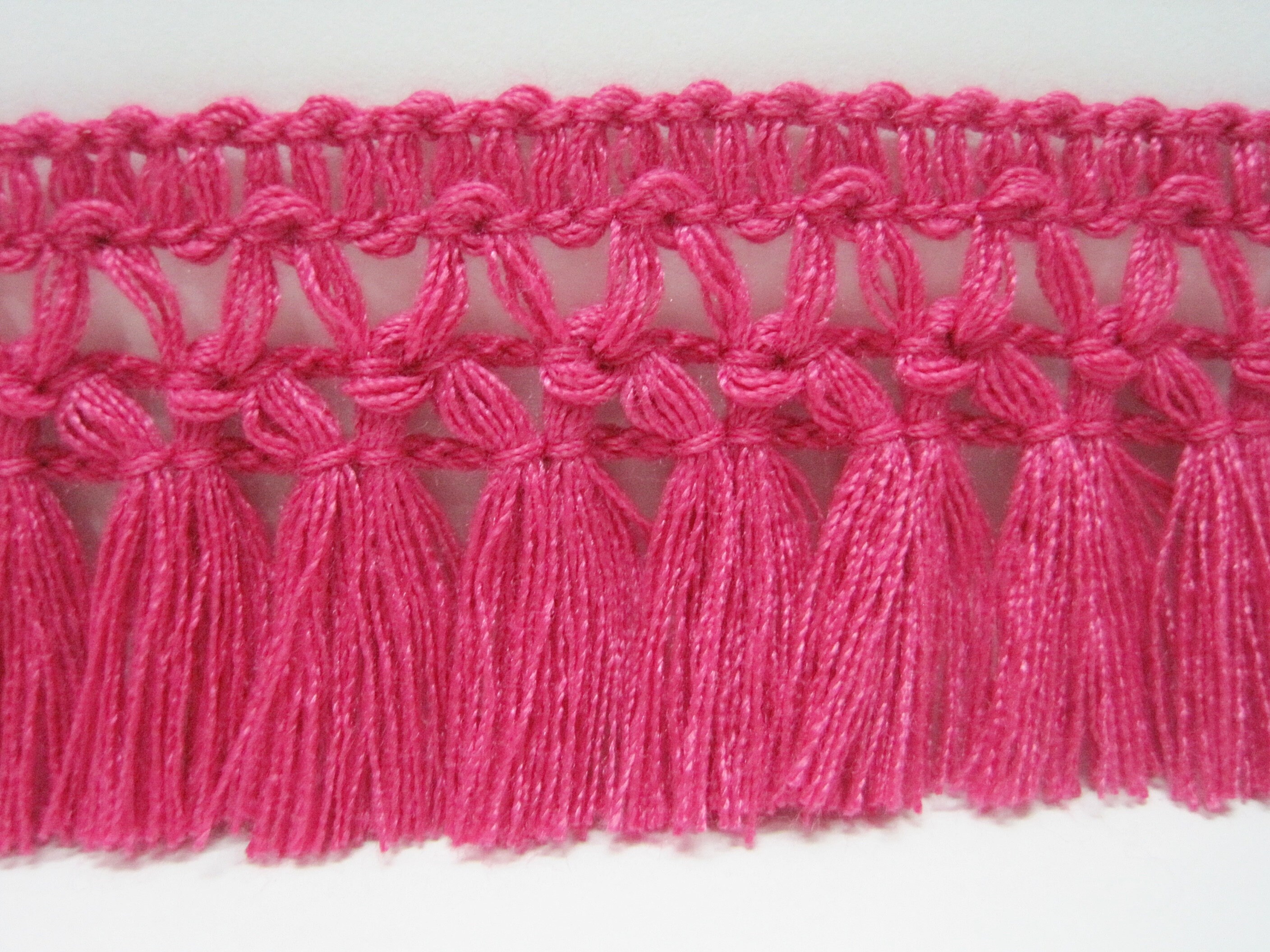 5 Yd 11/4 Hot Pink Cotton Tassel Trim Pink Trim Pink Etsy España