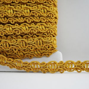 5 Yards 5/16" Classic Gold Braided Trim, Gimp Braid, Braided Gimp Trim, Scroll Braid Trim, Chinese Braided Trim, Gold trim, gold lace trim