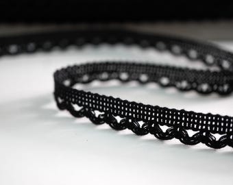5 yards 7/16" Black Lace Trim