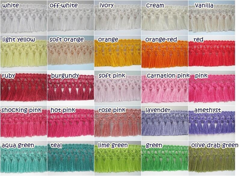 5 Yd 11/4 Hot Pink Cotton Tassel Trim Pink Trim Pink Etsy