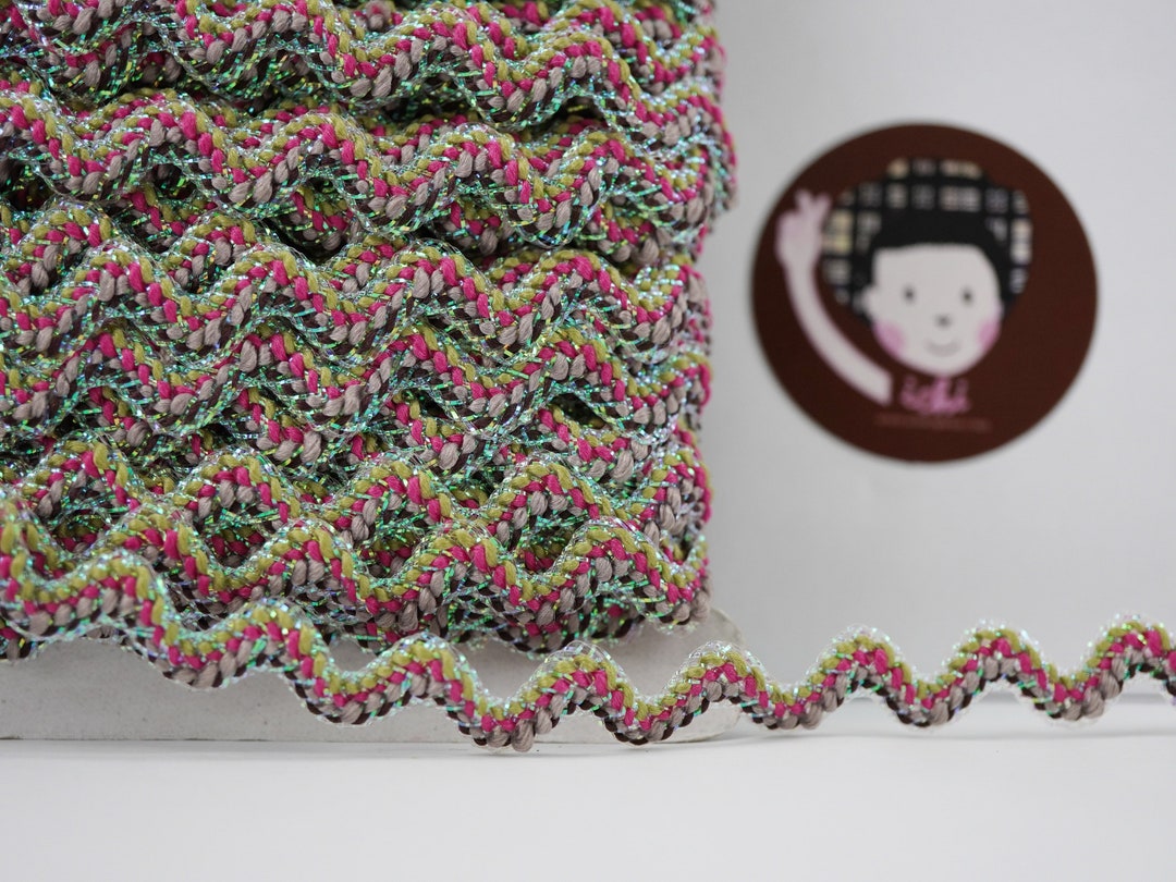 5 Yards 1/2 Sparkly Rick Rack, Rick Rack Trim, Glitter Rick Rack, Wavy