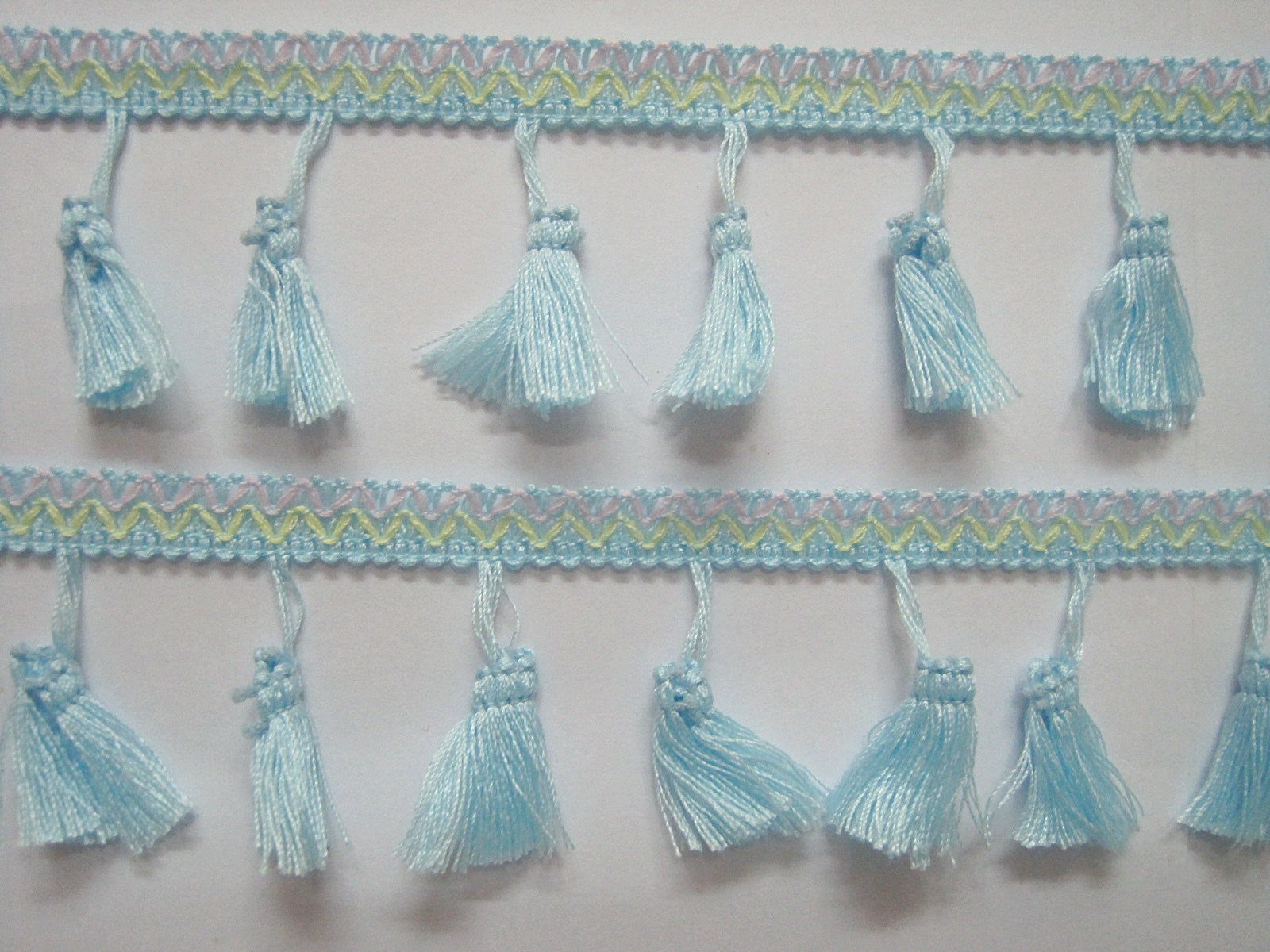 5 yards Light Blue Boho Tassel Fringe tassel trim blue Etsy
