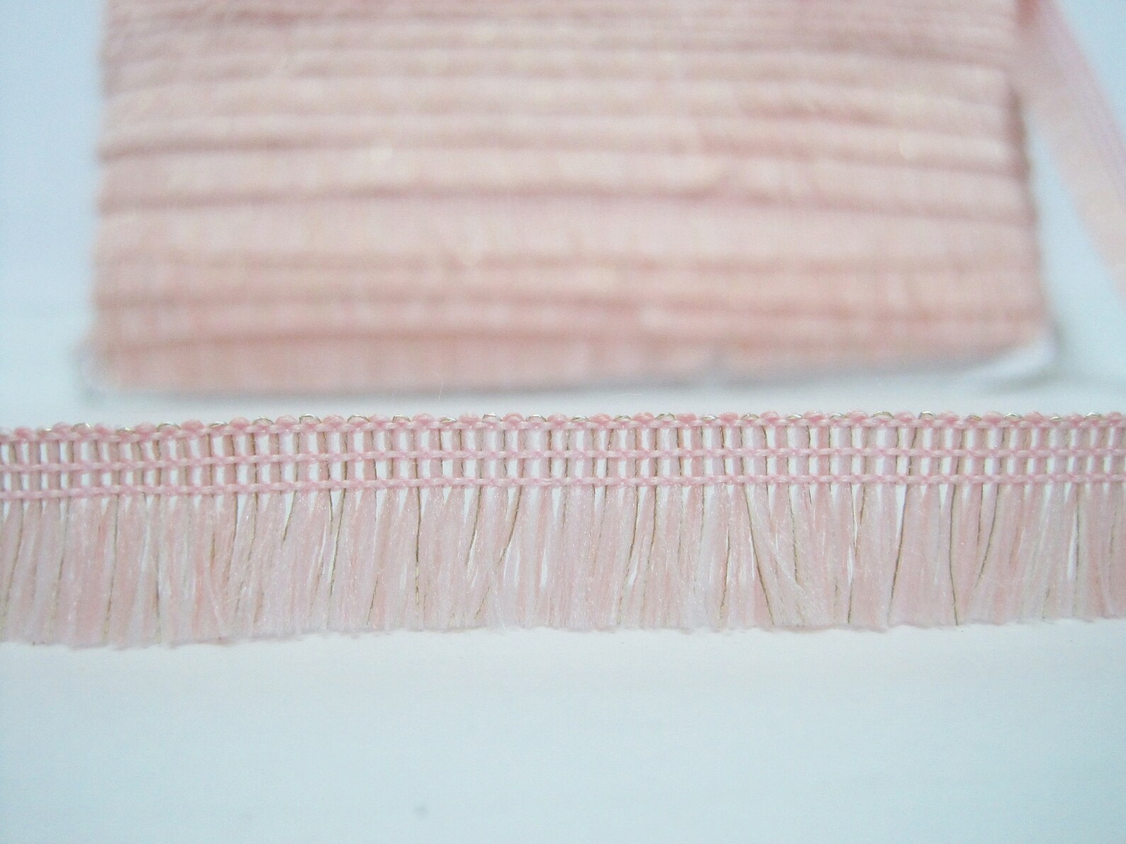 5 Yards Soft Pink Mini Tassel Trim With Gold Metallic Pink Etsy