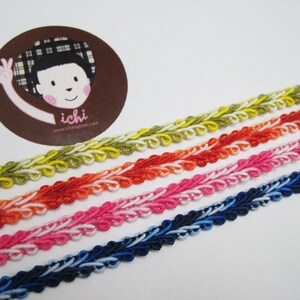 5 Yards 1/4&quot; Multicolored Gimp Braided Trim, Gimp Braid, Braided Cord, Braided Gimp Trim, Scroll Braid Trim, Multicolored gimp braid