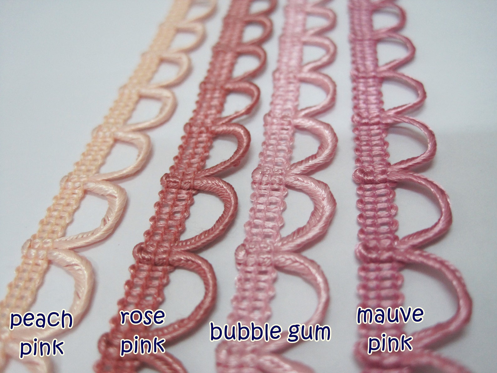 5 Yards Pink Loop Trim, Loop Trim, Braided Trim, Button Looping Trim ...