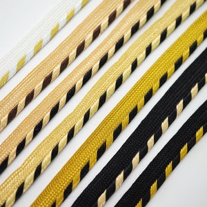 5 Yards Gold Lip Cord Piping, edge piping, decorative edging, lip cord edge, upholstery edging, black edge piping, gold black lip cord