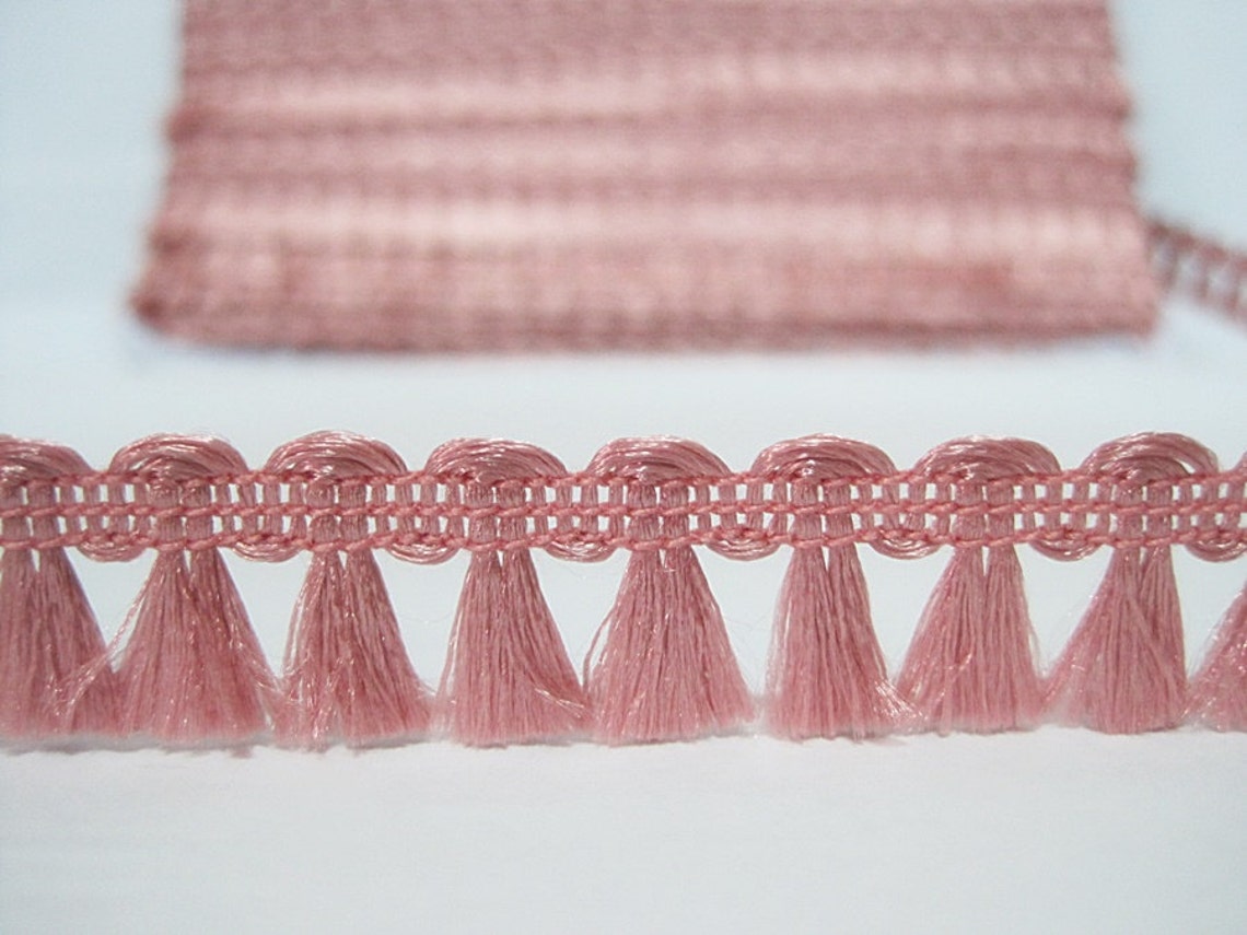 5 Yards Rose Pink Mini Tassel Trim Shiny Tassel Trim Etsy