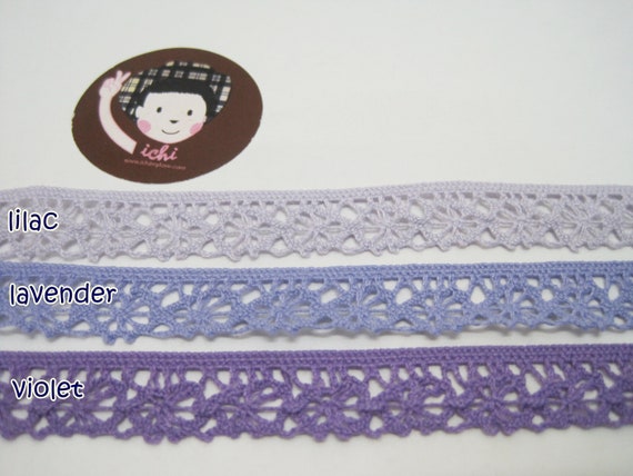 5 Yards 9/16 Purple Crochet Lace Trim, Lace Trim, Crochet Lace