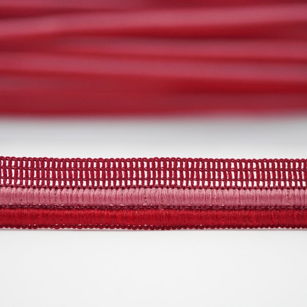 5 Yards Double Lip Cord Piping, edge piping, decorative edging, upholstery edging, flanged insertion piping, edging cord braid, red piping