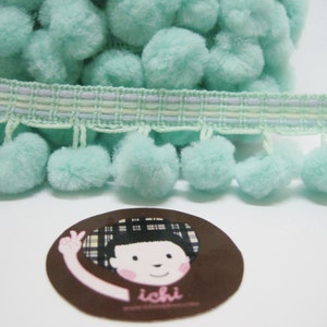 5 yards Mint Pom Pom Trim Stitch Ribbon, Grote Pom Pom Trim, Mint Trim, groene pom pom, Groothandel trims, Stitch Ribbon, Mint pom pom trim