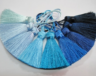 10 pieces Blue Short Tassel
