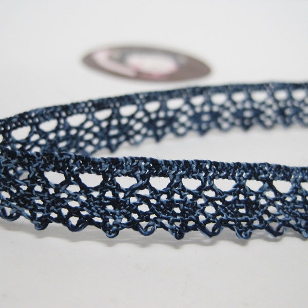 5 yards Denim Crochet lace Trim, blue trim, blue ribbon, wholesale ribbon, jean lace, denim trim, navy blue lace, blue lace, navy blue trim