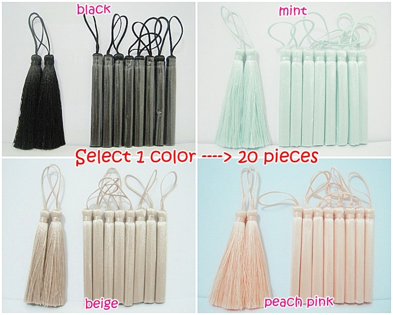 20 Pieces Long Silk Tassel Colorful Tassel Rainbow Tassel Etsy