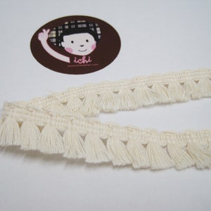 5 Yards 100% Cotton Tassel Trim, Natural trim, Ivory Trim, wholesale trim, trim lot, Cotton tassel fringe, cream tassel fringe, matte fringe image 9