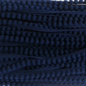 5 yards Navy Blue Mini Pom Pom Trim (pom size 0.5 cm), Mini Pom Pom Trim, Blue Trim, pom pom, Wholesale trims, Blue, Trim lot, navy blue
