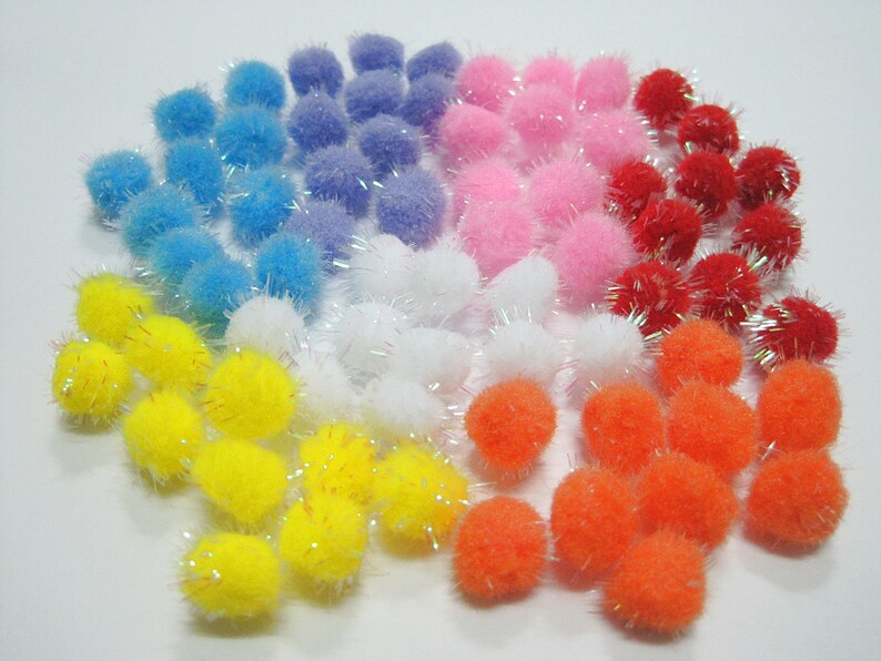 20 Pcs 3/8 Pom Pom Orange Pom Poms Wholesale Pom Poms Etsy