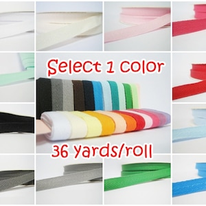 1 roll (36 yards) 3/8" Herringbone Tape, Cotton Tape, Cotton Twill Tape, Rainbow Tape, Cotton Ribbon, Trim lot, twill tape for masks