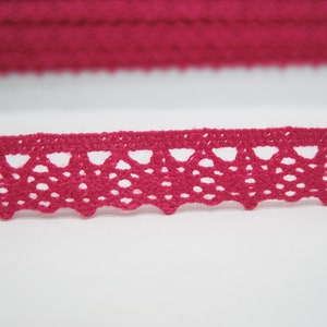 5 yards 3/8 Pink Crochet Lace Trims, Lace Trim, Crochet Lace Trim, Cotton Lace Trim, Lace Trim Ribbon, Pink Lace Trim, Pink Lace, Pink Trim Hot Pink