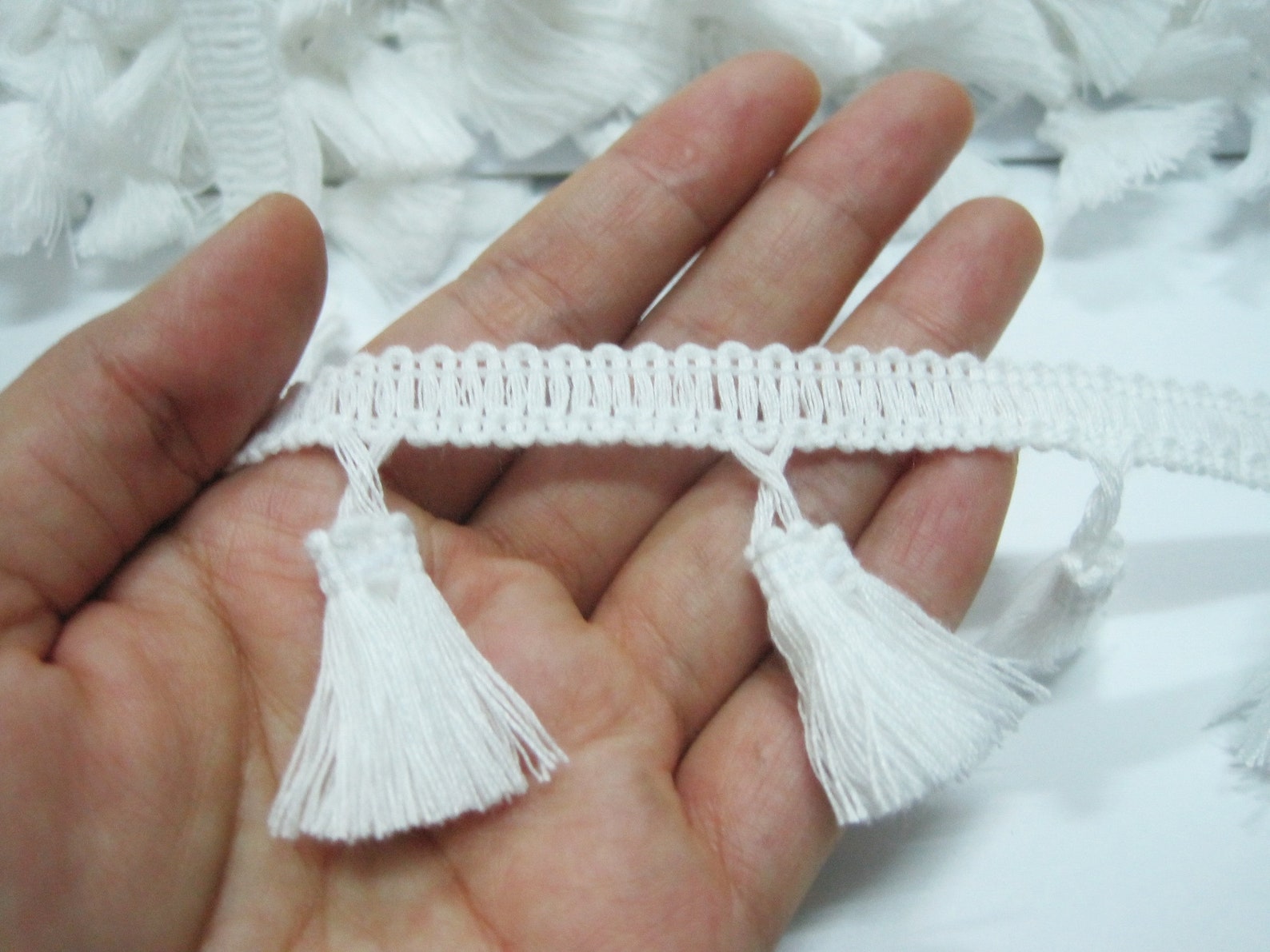 5 Yards 4 Cm Tassel Fringe Offwhite Tassel Trim White Etsy