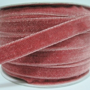 5 yards 1/2&quot; Rose Pink Velvet Ribbon, Pink Velvet Ribbon, Ribbon lot, Wholesale Ribbon, Pink Velvet trim, Rose Pink velvet ribbon, pink