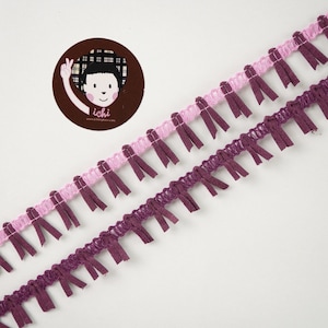 5 Yards Purple Tassel Trim, Tassel Trim, Tassel fringe, wholesale trim, dress fringe, suede tassel trim, purple tassel fringe, mulberry