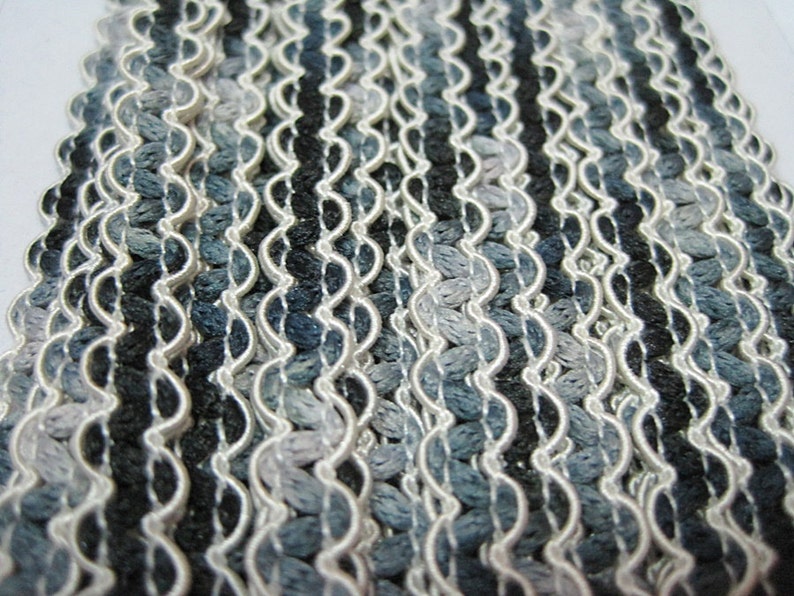 5 Yards Gray Black Rick Rack Trim, Ric Rac Trim, Rick Rack Lot, Trim ...