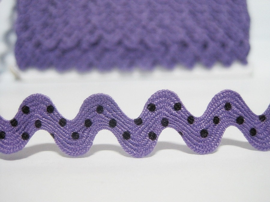 5 Yards Violet Polka Dot Rick Rack Trim Ric Rac Rick Rack Etsy