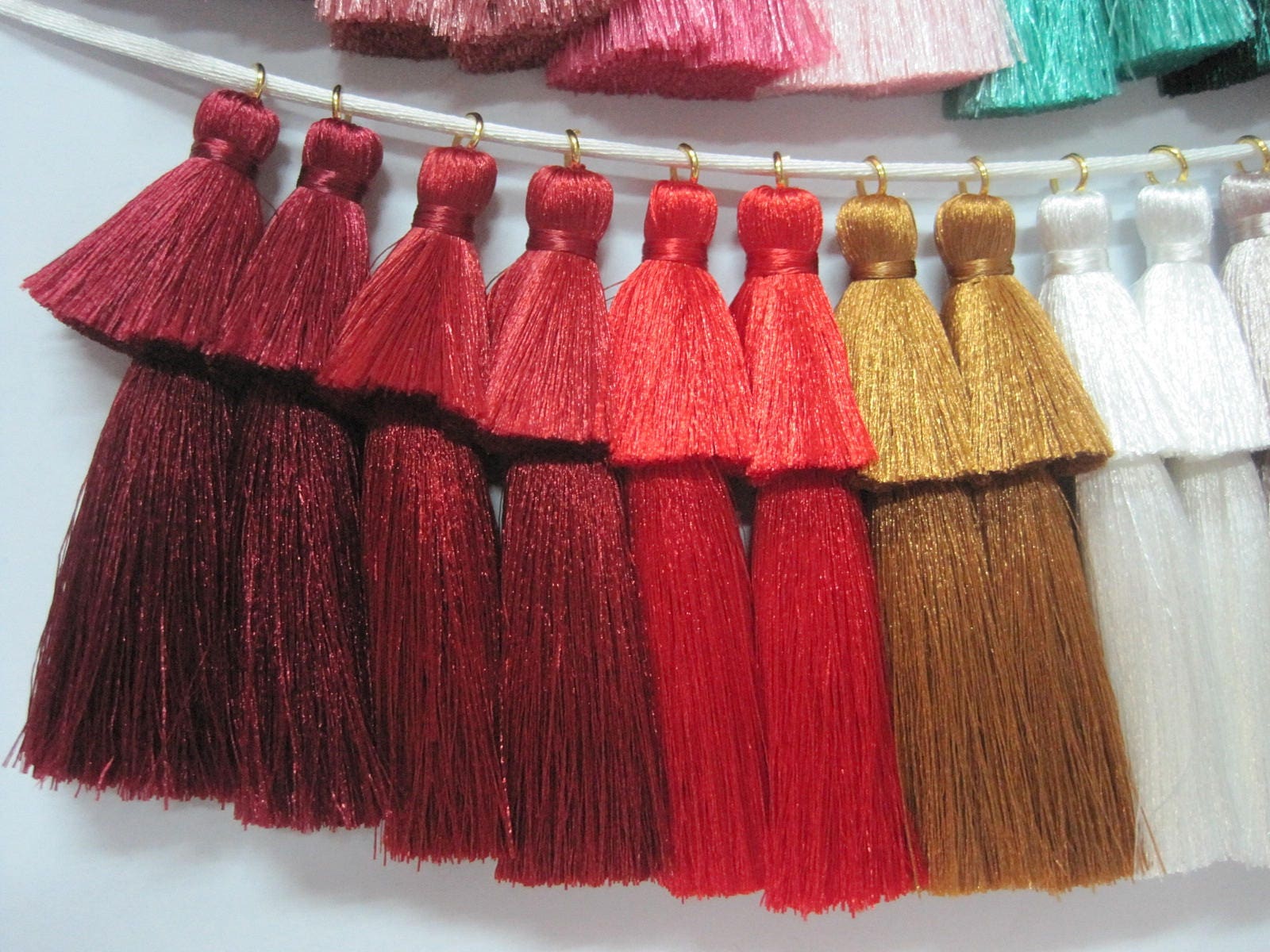 10 pieces of Double Silk Tassel Tiered Tassel Stack Etsy