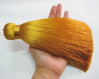 1 pc Jumbo Tassel, Classic Gold Tassel, Wholesale Tassels, jumbo silk tassel, big tassel, tassel supplies, gold big tassel, gold silk tassel