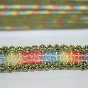 5 Yards Olive Drab Green Gimp Braid Multicolored Trim, Gimp Braid, Braided Gimp Trim, Scroll Braid Trim, Chinese Braided Trim, green trim