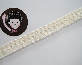 5 Yards 100% Cotton Tassel Trim, Natural trim, Ivory Trim, wholesale trim, trim lot, Cotton tassel fringe, cream tassel fringe, matte fringe