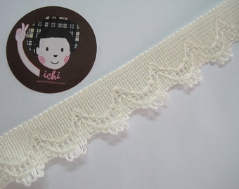 5 yardas 1" borde de encaje color crema