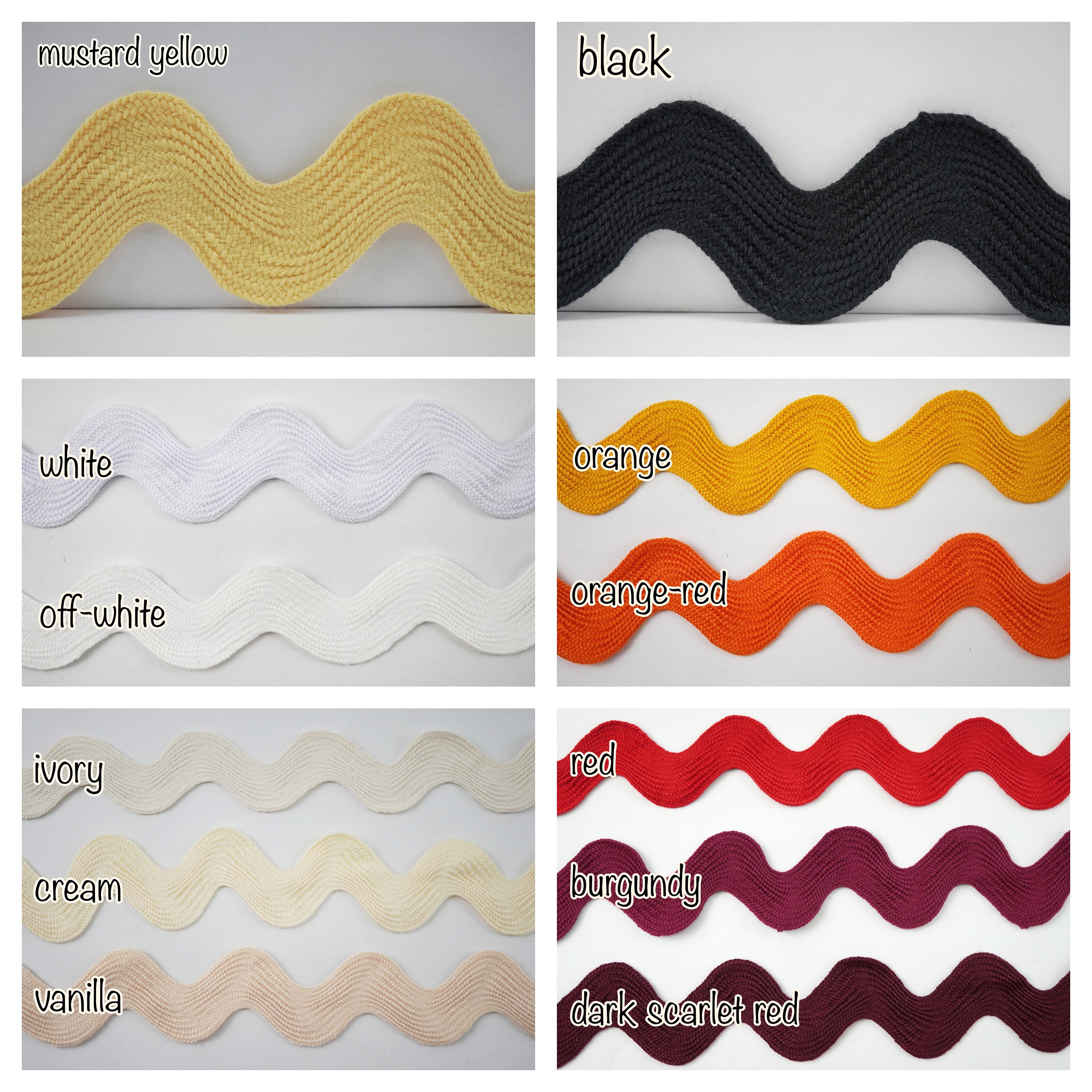 5 Yards Yellow Jumbo Rick Rack Trim, Yellow Rick Rack, Jumbo Ric Rac ...