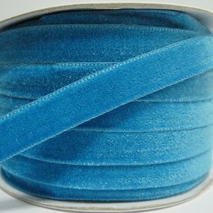 5 yards 1/2&quot; Turquoise Velvet Ribbon, Blue Ribbon, Ribbon lot, Wholesale Ribbon, Blue Velvet trim, Blue Velvet Ribbon, blue trim, blue