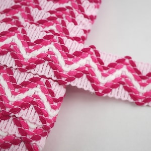 5 Yards Pink Boho Ribbon, Colorful ribbon, bohemian ribbon, boho trim, chevron ribbon, chevron trim, chevron lace, pink lace trim, pink trim
