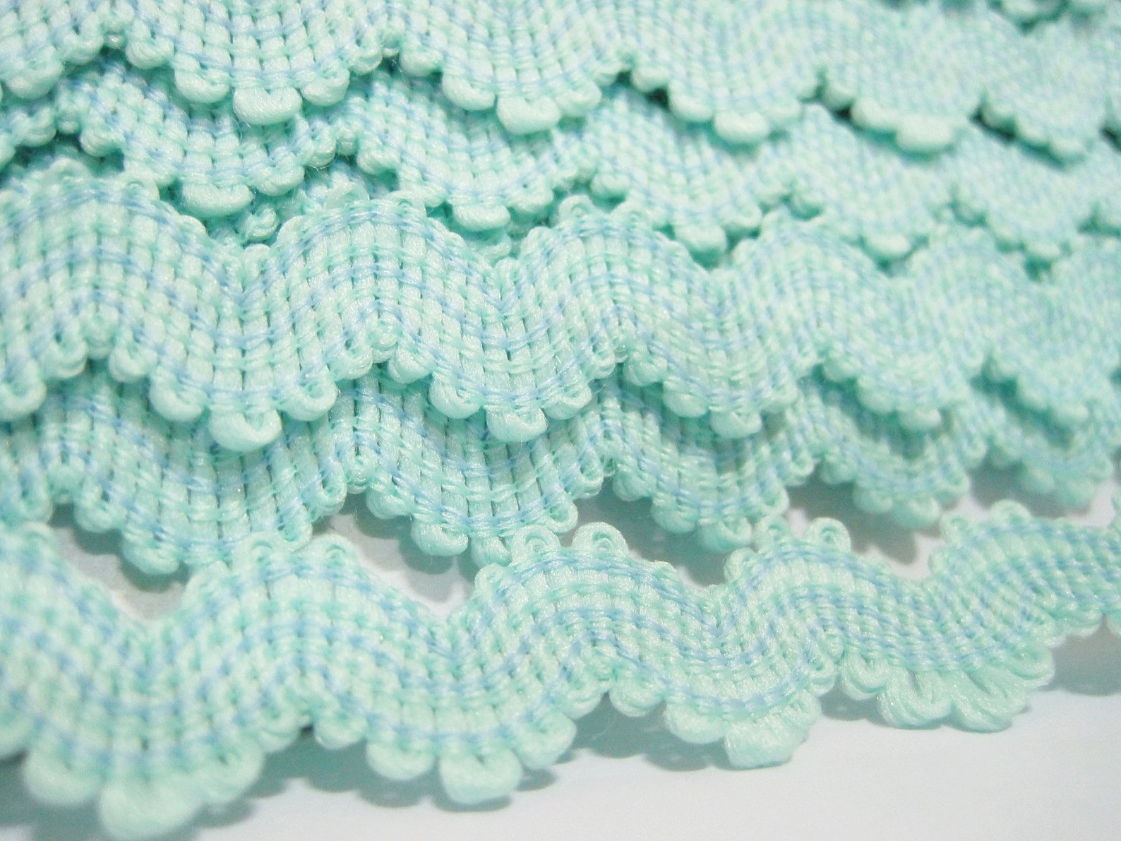 5 Yards Mint Elastic Rick Rack Trim Elastic Trim Ric Rac Etsy