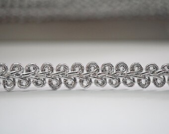 5 Yards 5/16" Silver Gimp Braided Trim