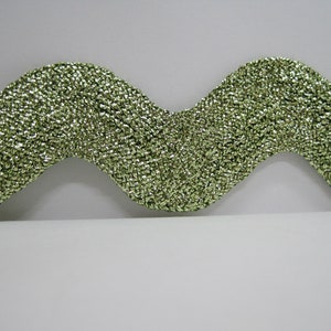 5 Yards Olive Green Jumbo Metallic Rick Rack Trim, Metallic Rick Rack ...