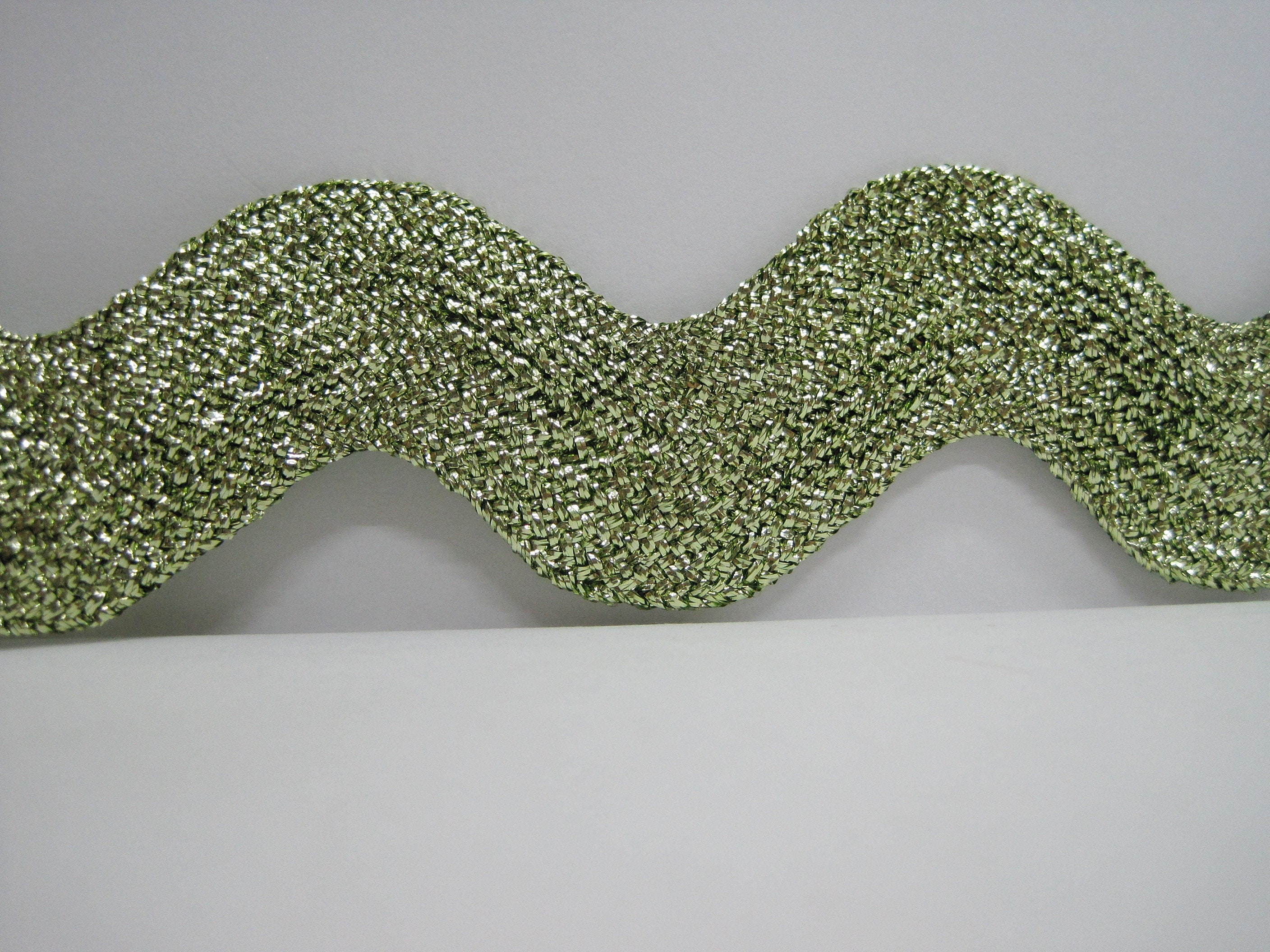 5 Yards Olive Green Jumbo Metallic Rick Rack Trim, Metallic Rick Rack ...