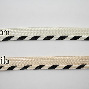 5 Yards Cream-Black Lip Cord Piping, edge piping, decorative edging, lip cord edge, upholstery edging, black edge piping, black lip cord
