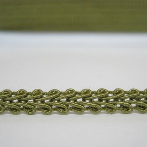 5 Yards 3/16&quot; Olive Drab Green Gimp Braided Trim, Gimp Braid, Tressé Cordon, Tressé Gimp, Scroll Braid Trim, Olive Green trim, vert braied