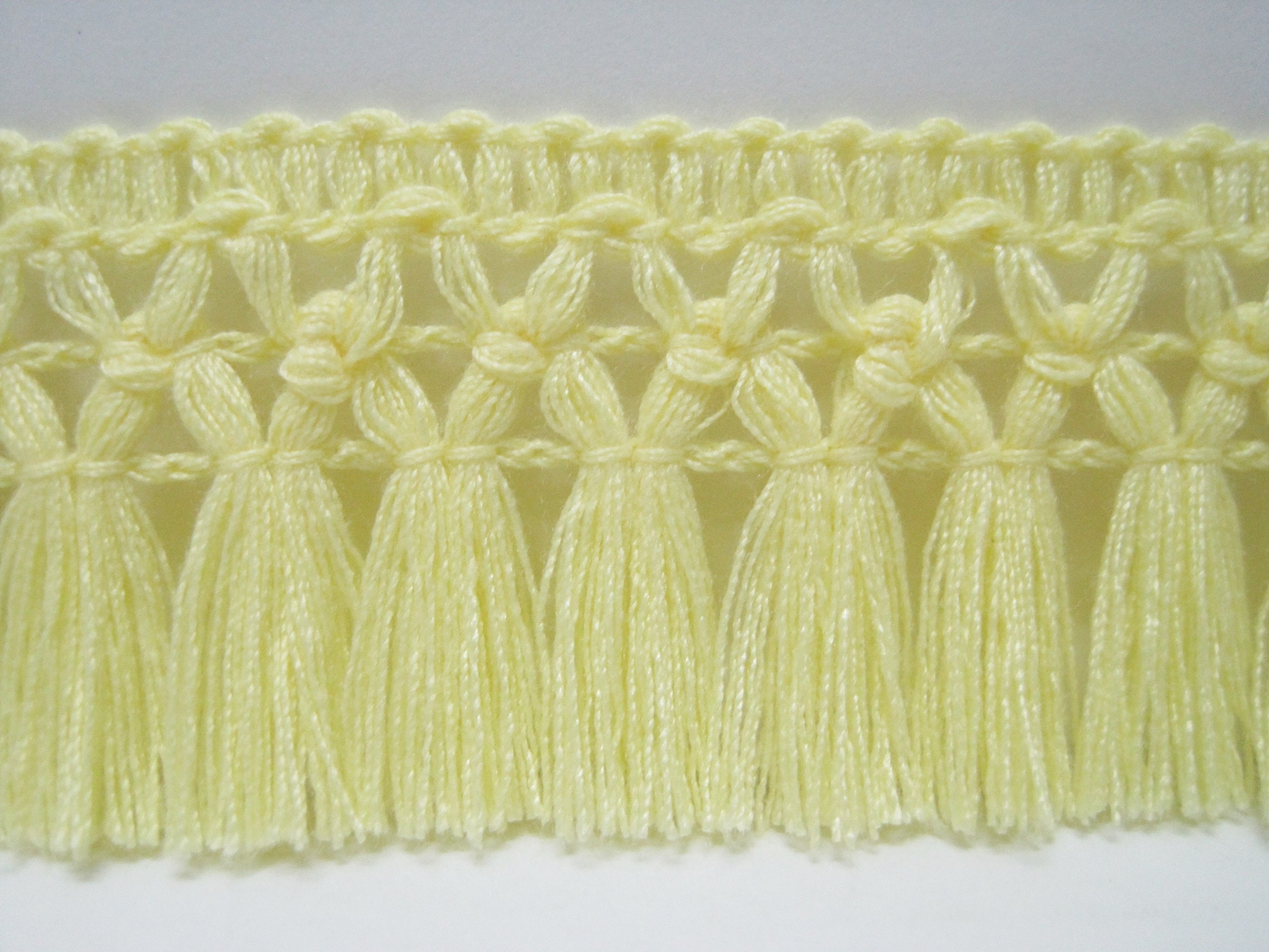 5 Yd 11/4 Light Yellow Cotton Tassel Trim Yellow Trim Etsy