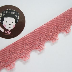 5 Yd 1" Rose Pink Lace Trim, Lace Trim, Crochet Lace Trim, Lace Trim Ribbon, wide lace, delicate lace, wedding lace, pink lace fringe