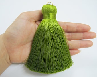 1 pc Big Tassel, Olive Drab Green Tassel, Wholesale Tassels, jumbo silk tassel, big tassel, tassel supplies, green big tassel, silk tassel